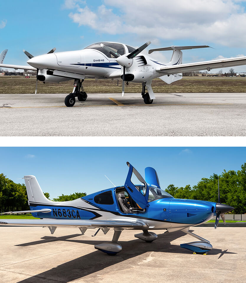 Two airplanes